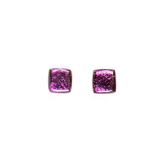 Violet Square Buttons Stud Earrings