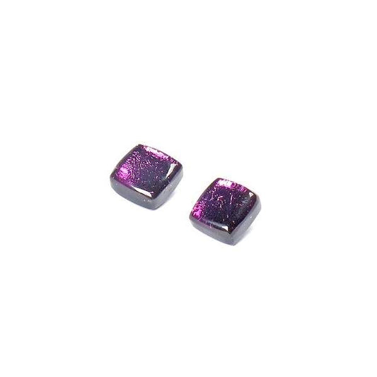 Violet Square Buttons Stud Earrings