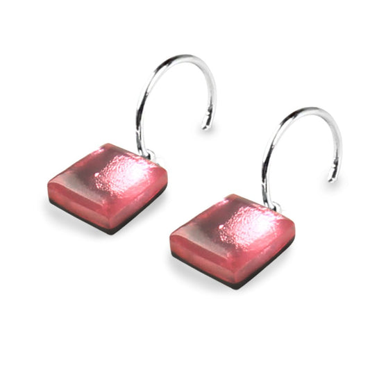 Blush Square Buttons Creole Earrings | The Jewellery Stop