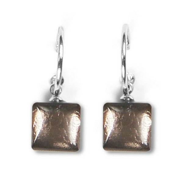 Metallics Square Buttons Creole Earrings