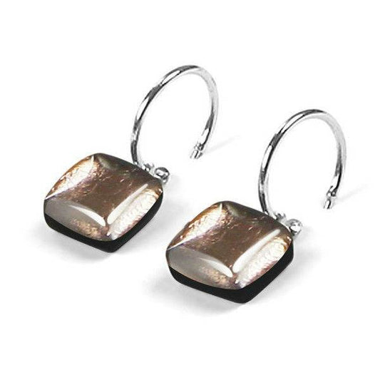 Metallics Square Buttons Creole Earrings | The Jewellery Stop