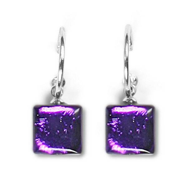 Peacock Square Buttons Creole Earrings | The Jewellery Stop