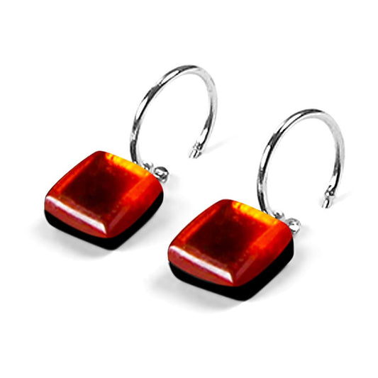 Spice Square Buttons Creole Earrings | The Jewellery Stop