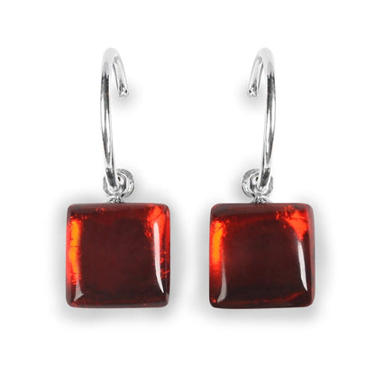 Trifle Square Buttons Creole Earrings | The Jewellery Stop