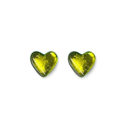 Olive Heart Stud Earrings