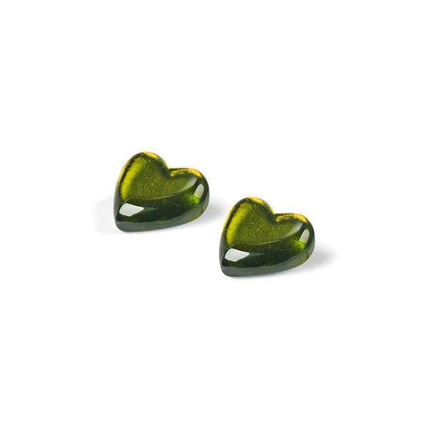 Olive Heart Stud Earrings