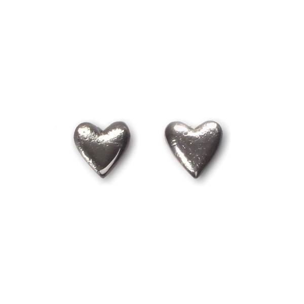 Steel Heart Stud Earrings | The Jewellery Stop