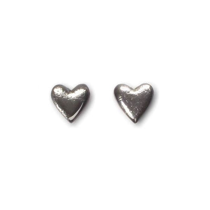 Steel Heart Stud Earrings | The Jewellery Stop