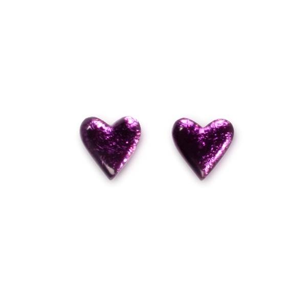 Violet Heart Stud Earrings | The Jewellery Stop