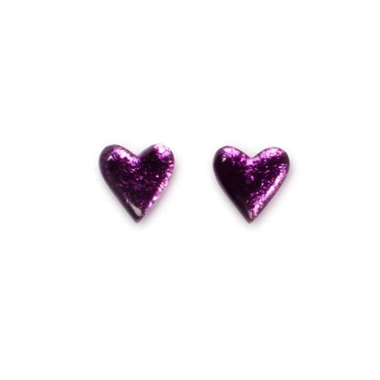 Violet Heart Stud Earrings | The Jewellery Stop