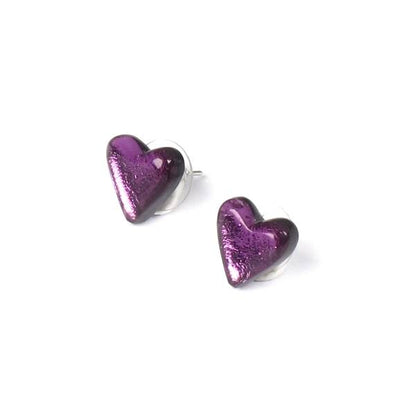 Violet Heart Stud Earrings | The Jewellery Stop