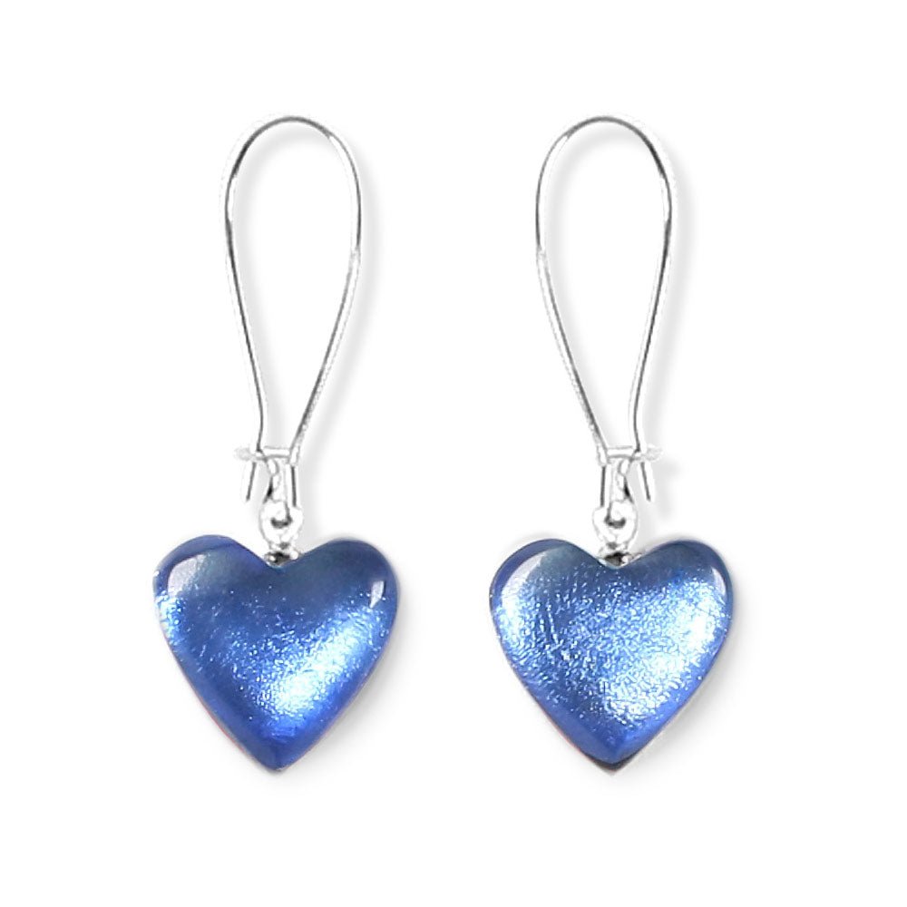 Ocean Mist Heart Long Hook Earrings | The Jewellery Stop