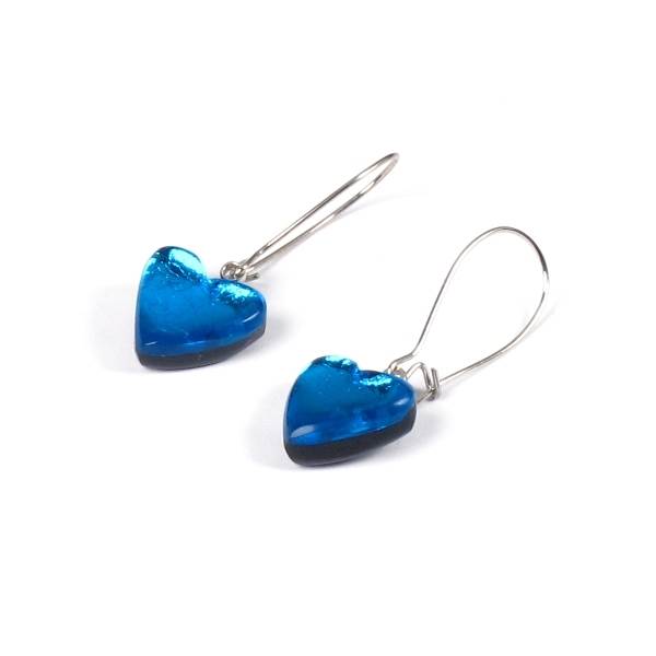 Turquoise Heart Long Hook Earrings | The Jewellery Stop