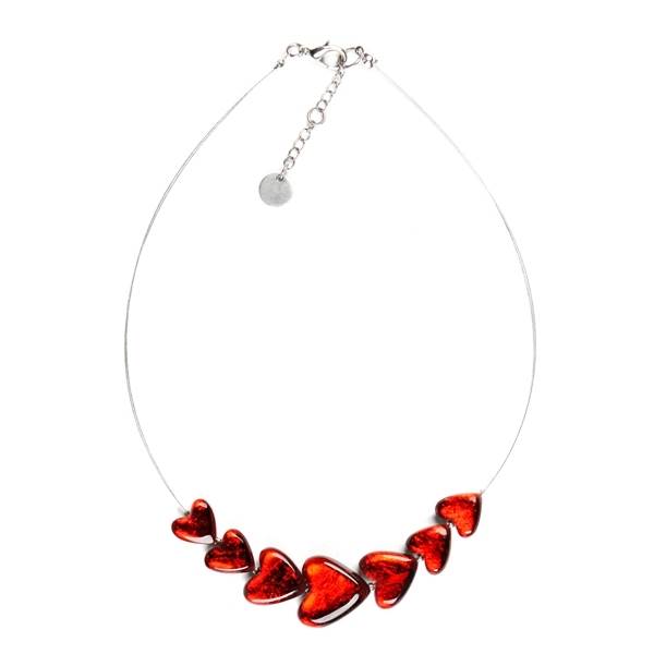 Red Heart Trail Necklace