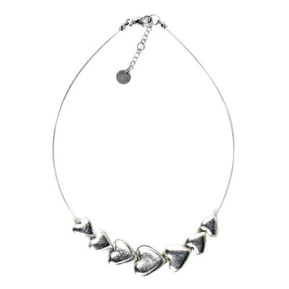 Silver Heart Trail Necklace