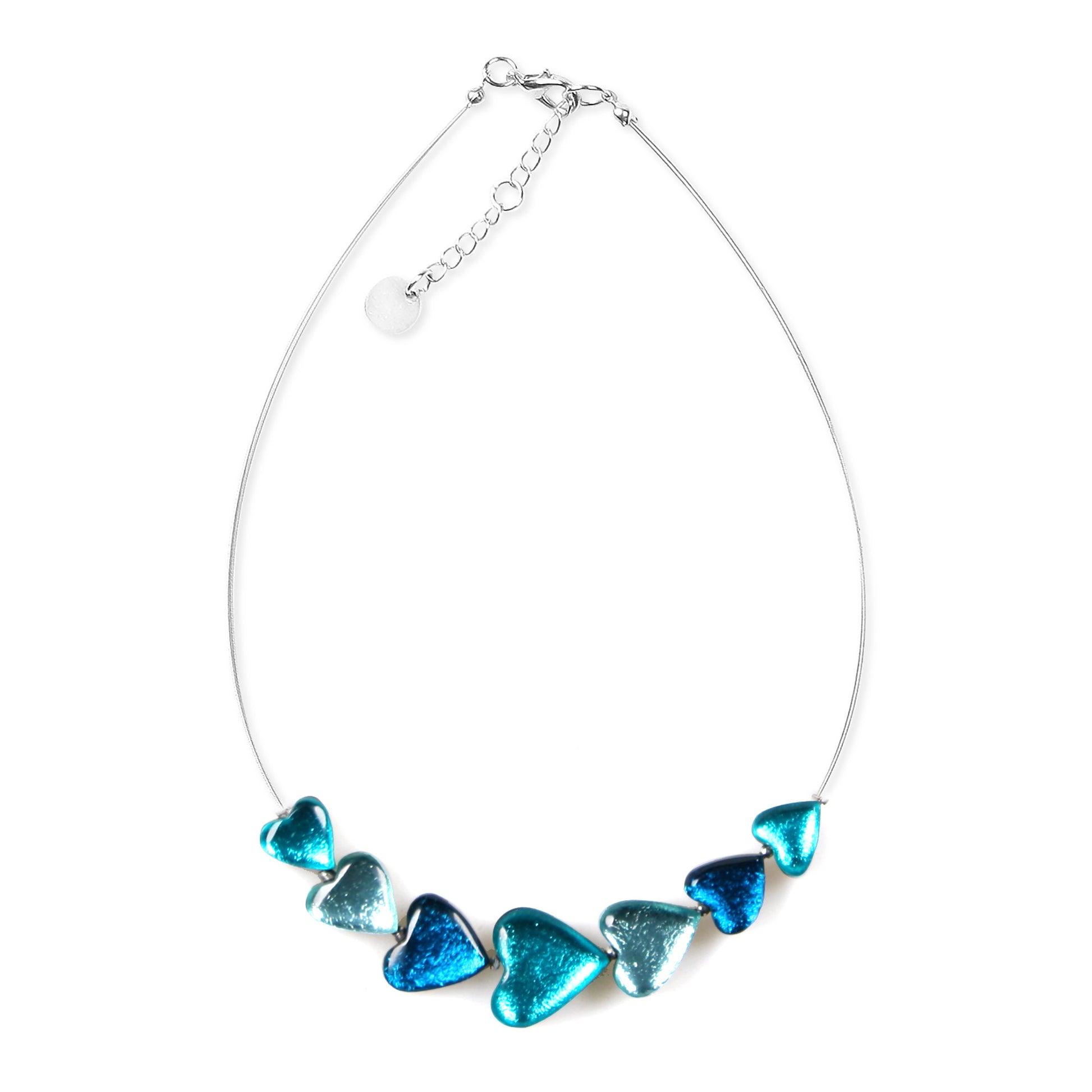 Teal Heart Trail Necklace