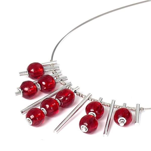 Red Dew Drops Necklace