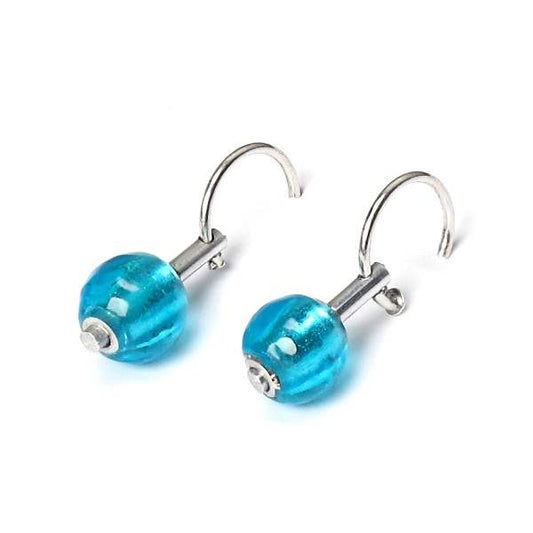 Aqua Dew Drops Creole Earrings | The Jewellery Stop