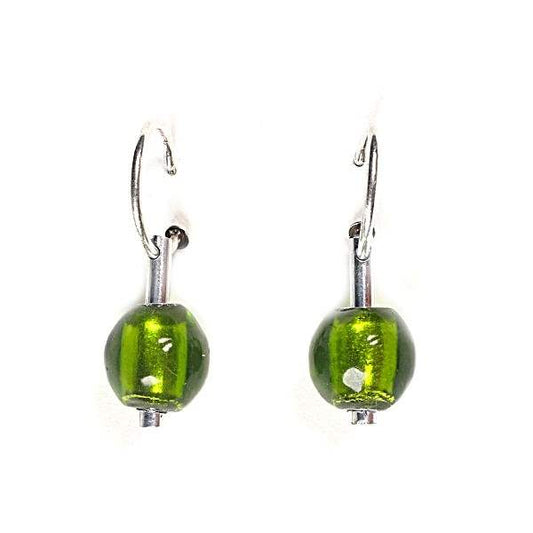 Green Dew Drops Creole Earrings | The Jewellery Stop