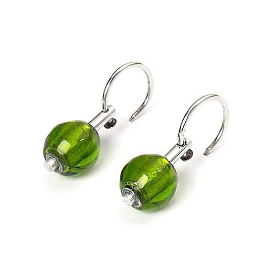 Green Dew Drops Creole Earrings | The Jewellery Stop