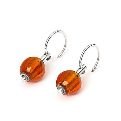 Orange Dew Drops Creole Earrings