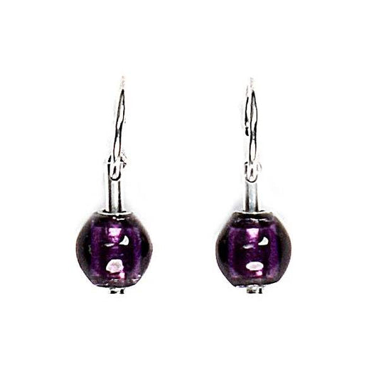 Purple Dew Drops Creole Earrings | The Jewellery Stop