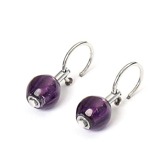 Purple Dew Drops Creole Earrings | The Jewellery Stop