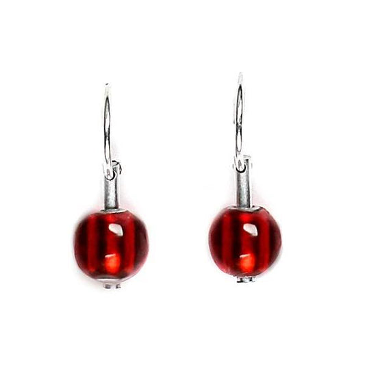 Red Dew Drops Creole Earrings | The Jewellery Stop