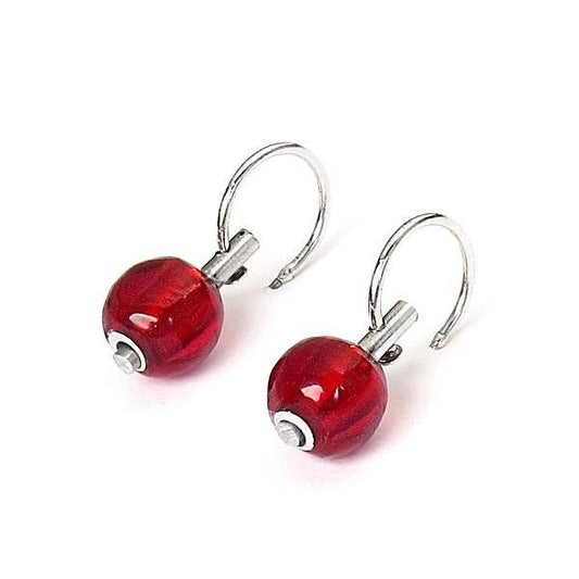 Red Dew Drops Creole Earrings | The Jewellery Stop