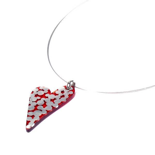 Red Dalmatian Heart Pendant