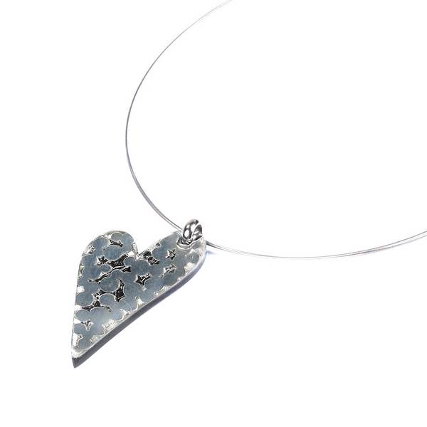 Silver Dalmatian Heart Pendant