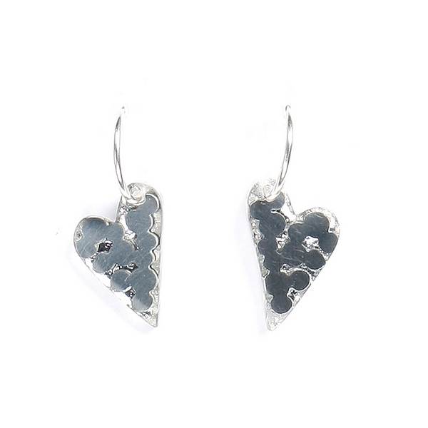 Silver Dalmatian Heart Creole Earrings | The Jewellery Stop