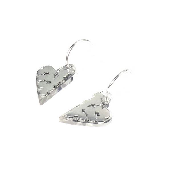 Silver Dalmatian Heart Creole Earrings | The Jewellery Stop