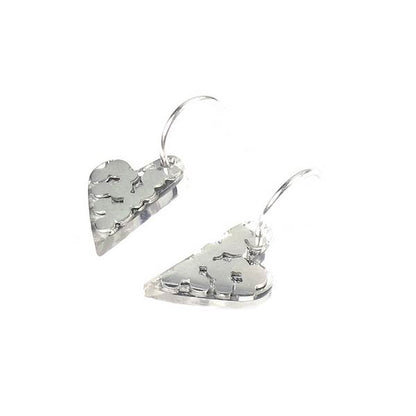 Silver Dalmatian Heart Creole Earrings | The Jewellery Stop