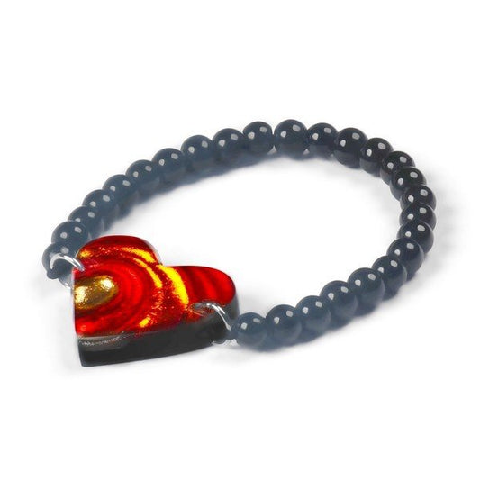 Brulee Heart Swirl Bracelet on Glass Beads | The Jewellery Stop