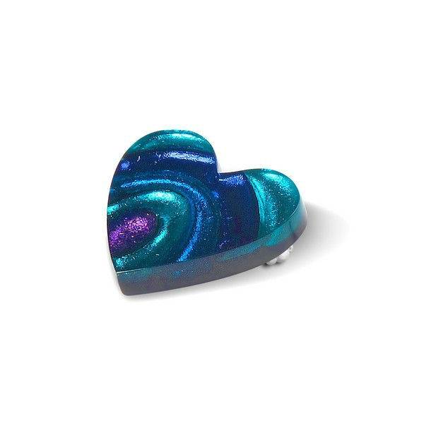 Peacock Heart Swirl Brooch | The Jewellery Stop