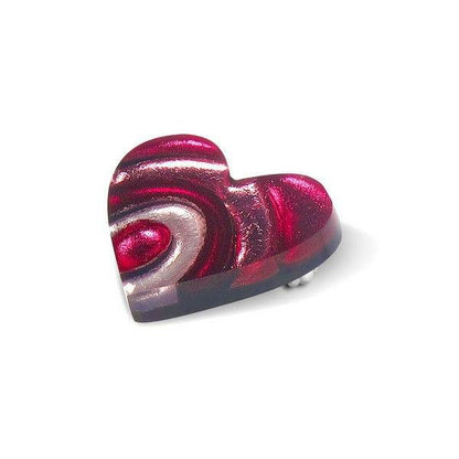 Raspberry Heart Swirl Brooch | The Jewellery Stop