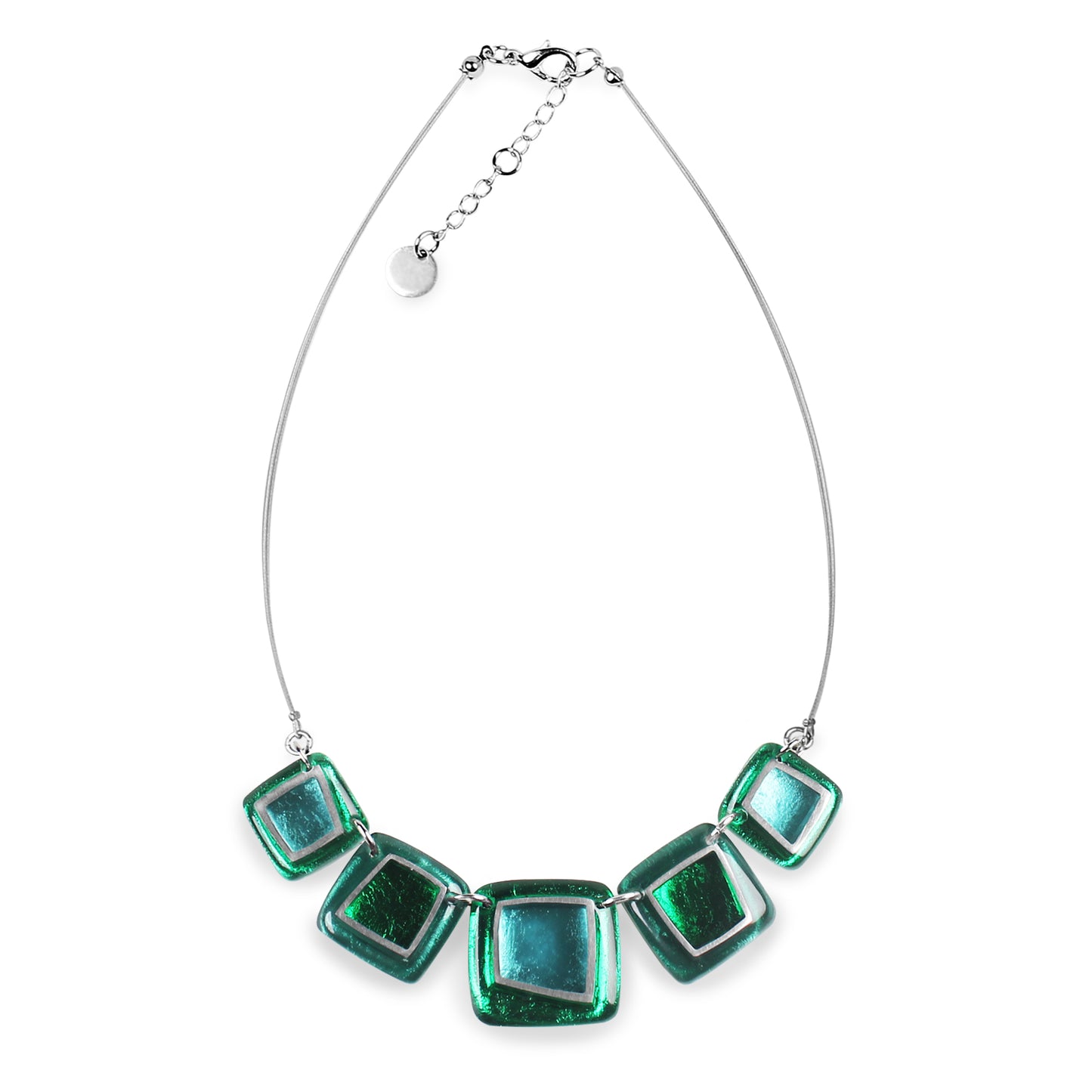 Emerald Irregular Squares Necklace