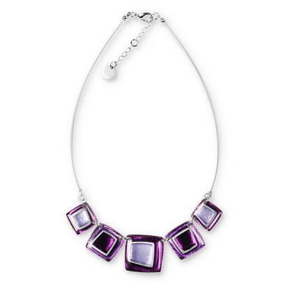 Purple Irregular Squares Necklace | The Jewellery Stop