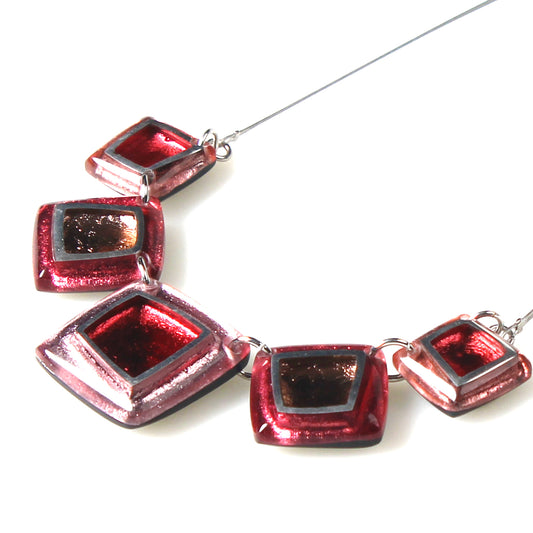 Rose Irregular Squares Necklace | The Jewellery Stop