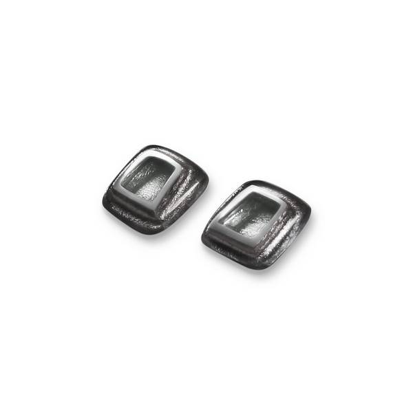 Black Irregular Squares Stud Earrings | The Jewellery Stop