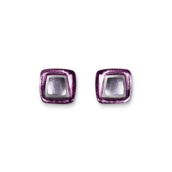 Purple Irregular Squares Stud Earrings | The Jewellery Stop