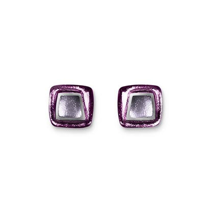Purple Irregular Squares Stud Earrings | The Jewellery Stop
