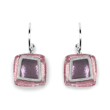 Blush Irregular Squares Creole Earrings | The Jewellery Stop
