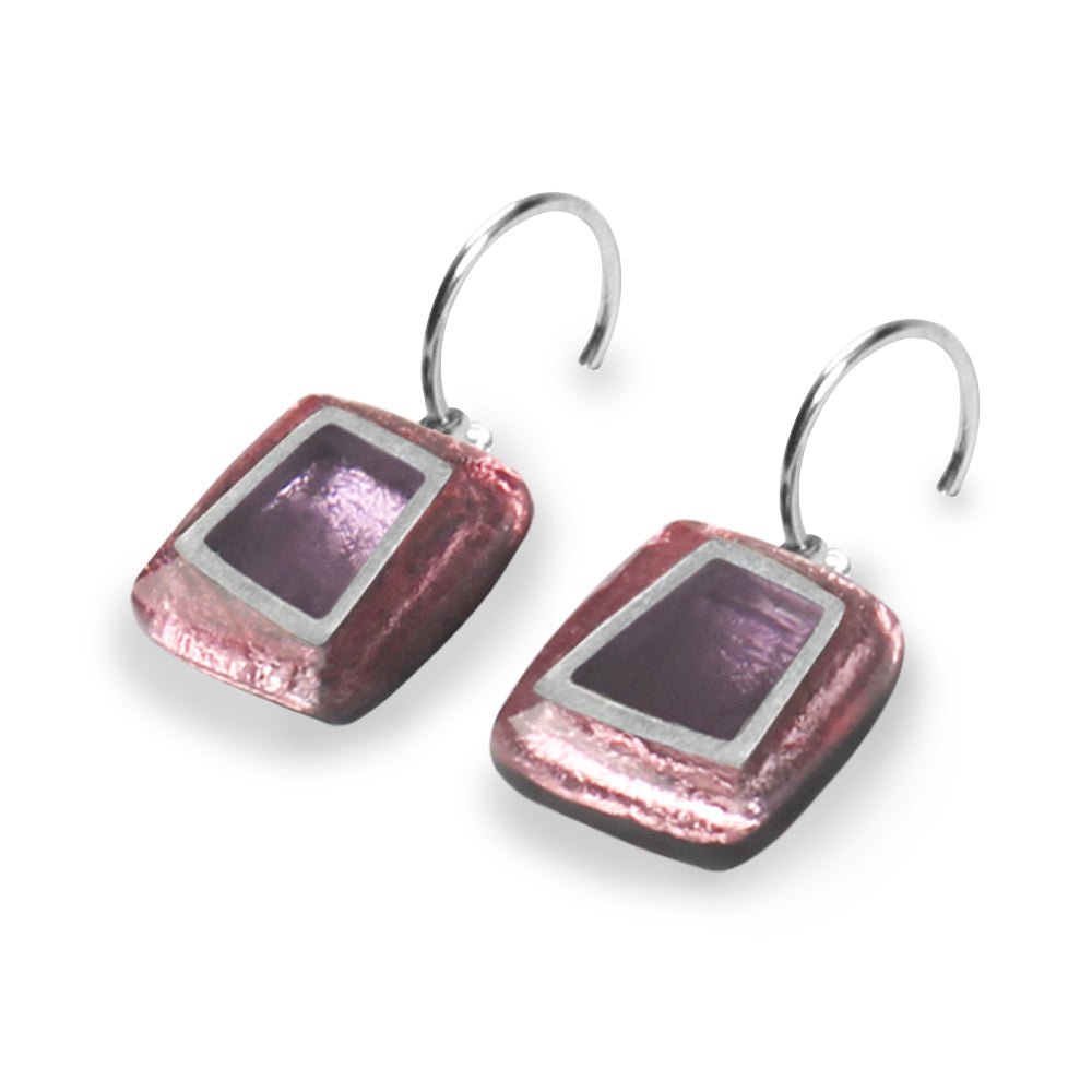 Blush Irregular Squares Creole Earrings | The Jewellery Stop