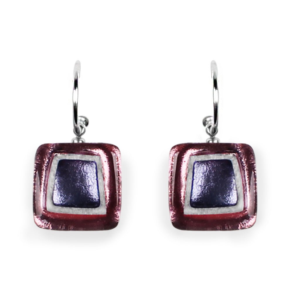 Pastels Irregular Squares Creole Earrings | The Jewellery Stop