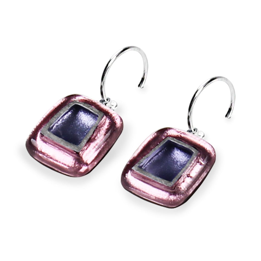Pastels Irregular Squares Creole Earrings | The Jewellery Stop