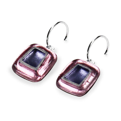 Pastels Irregular Squares Creole Earrings | The Jewellery Stop