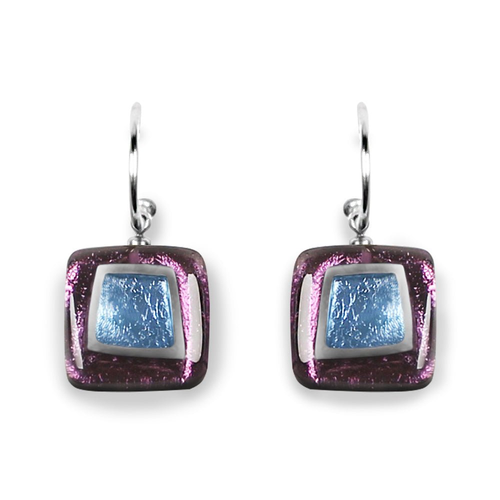 Rainbow Irregular Squares Creole Earrings | The Jewellery Stop