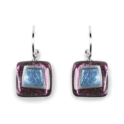 Rainbow Irregular Squares Creole Earrings | The Jewellery Stop